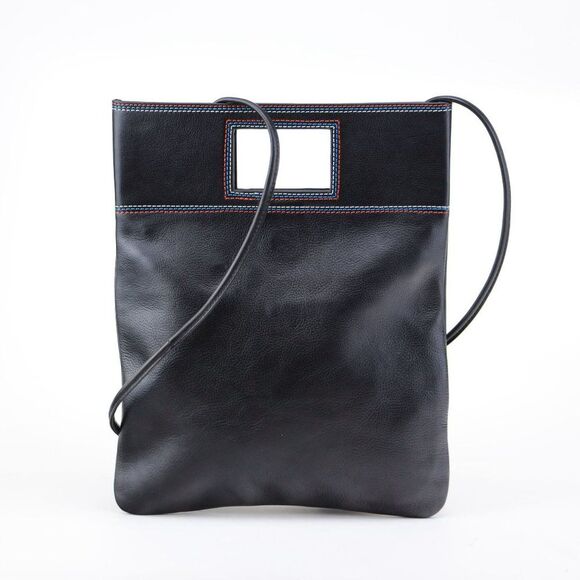 NWT Marc by Marc Jacobs Leather Foldover Oversize Clutch w Strap BLACK - Picture 5 of 10